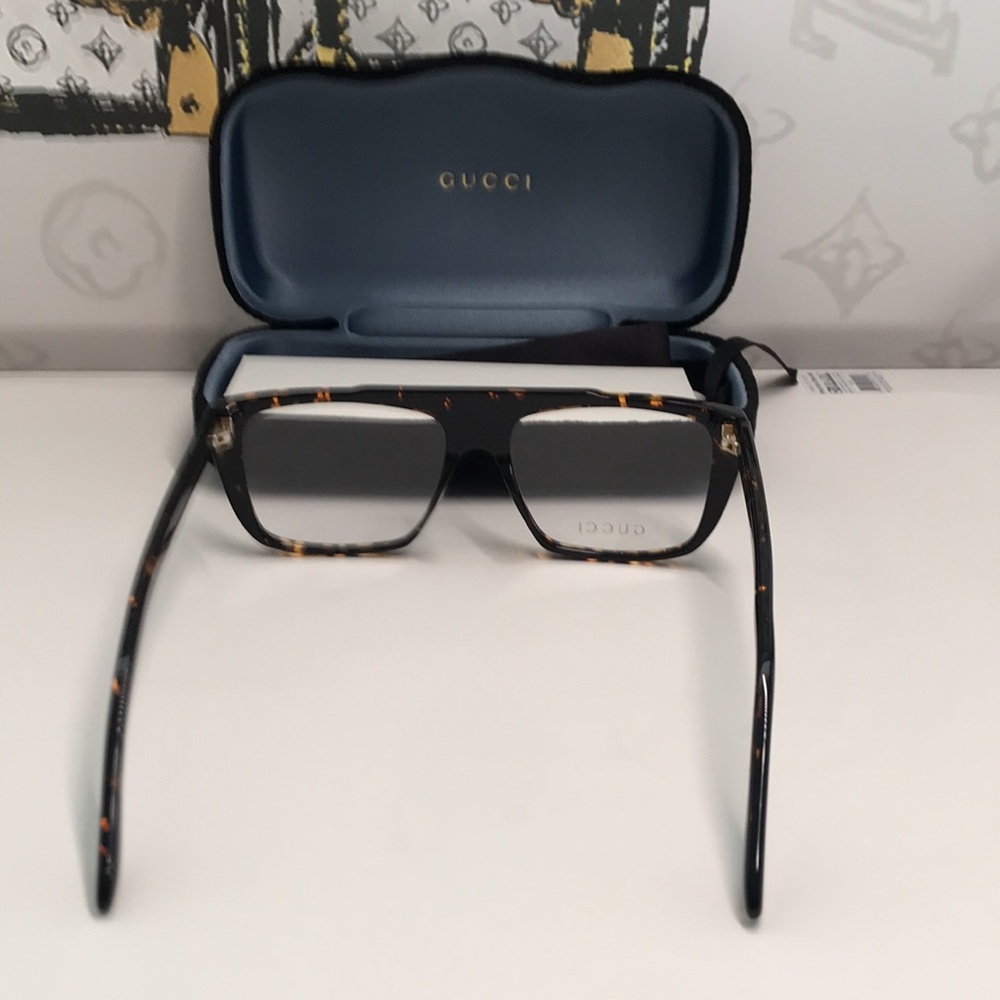 New Authentic Gucci Tortoiseshell Square Glasses GG1040o 002 - Picture 7 of 14